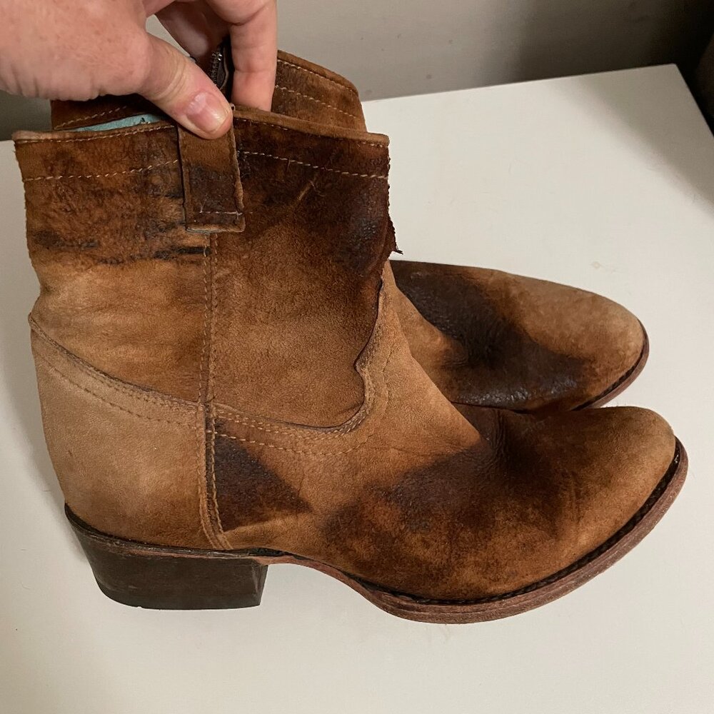 WOMEN'S ROUND TOE COWBOY BOOTIE WITH ZIPPER